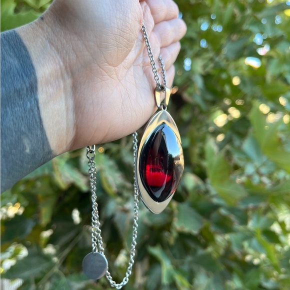 DISCONTINUED Evil Pawn Jewelry Fyglia Garnet Necklace - Picture 2 of 4